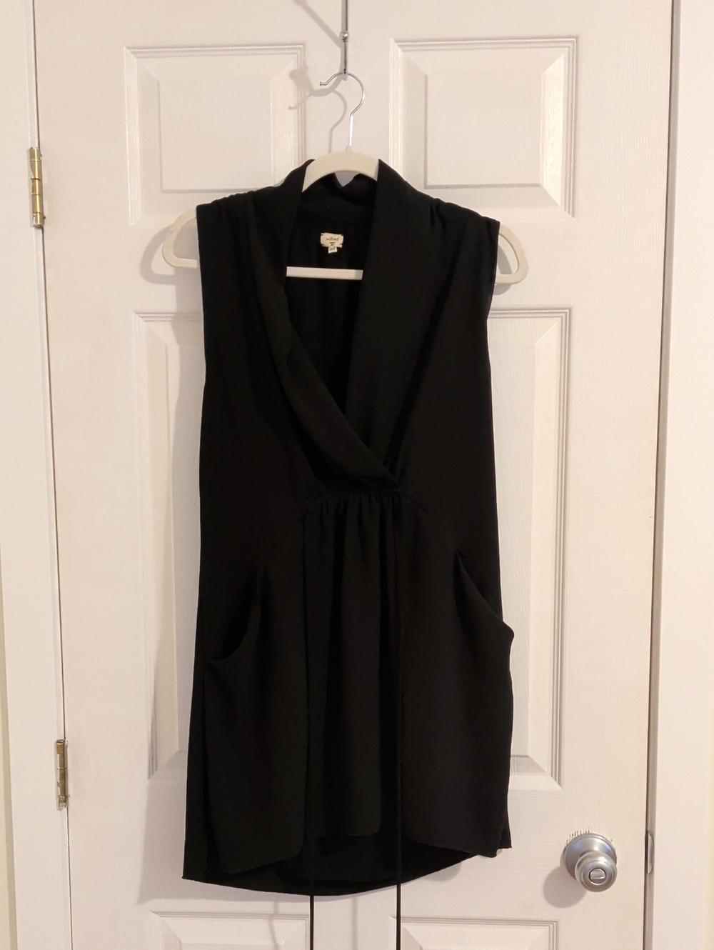 Wilfred Black Sleeveless Draped High-Low Dress